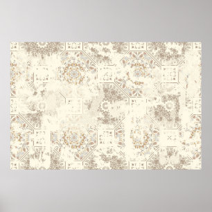 Seamless vintage pattern with an effect of attriti poster