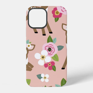 Seamless vintage pattern with cute vintage fawn on iPhone 12 case