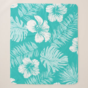 Seamless vintage pattern with leaves of tropical p sherpa blanket
