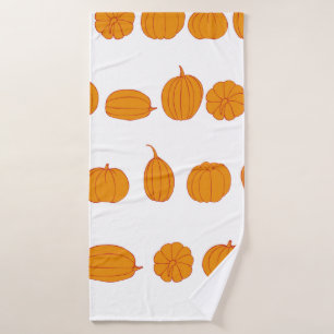 Seamless vintage pattern with pumpkinsvintage, agr bath towel