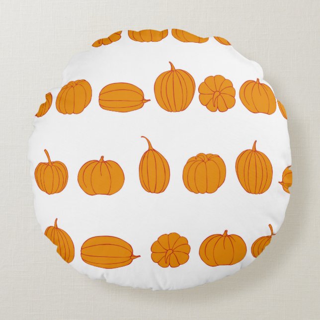 Seamless vintage pattern with pumpkinsvintage, agr round cushion (Front)