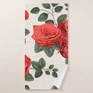 Seamless vintage pattern with roses bath towel