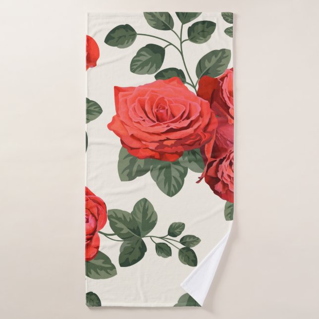 Seamless vintage pattern with roses bath towel (Bath Towel)