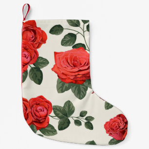 Seamless vintage pattern with roses small christmas stocking