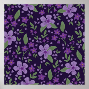 Seamless vintage pattern. wonderful lilac and purp poster