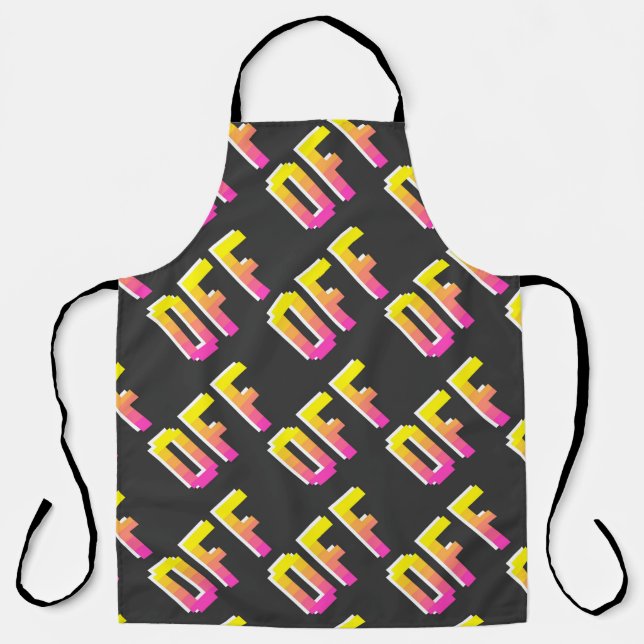 Seamless vintage pixel off signs pattern. Outline  Apron (Front)