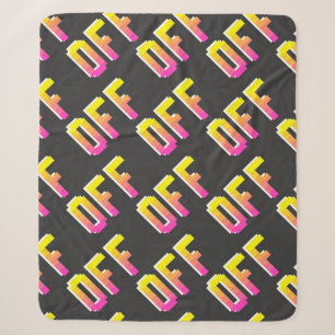 Seamless vintage pixel off signs pattern. Outline  Sherpa Blanket