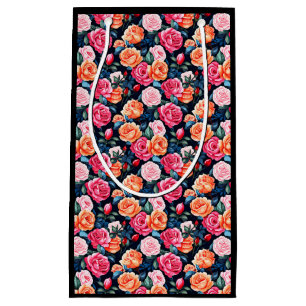 Seamless Vintage Rose Floral Pattern-80037 Small Gift Bag