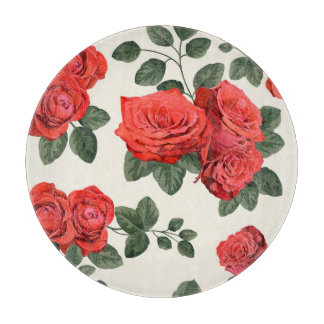 Seamless vintage roses pattern, floral design. cutting board