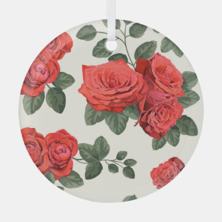 Seamless vintage roses pattern, floral design. glass tree decoration