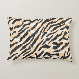Seamless vintage scribble zebra leopard fur patter decorative cushion