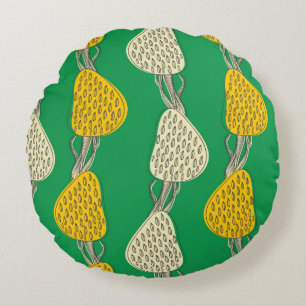 Seamless vintage texture with drawing trees round cushion