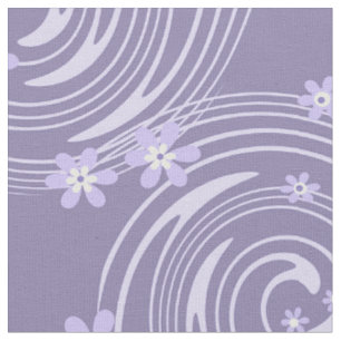 Seamless violet swirl lavander colour flowers fabric