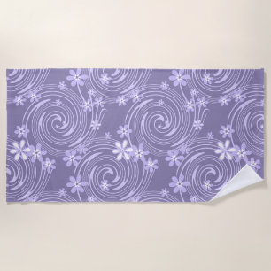 Seamless violet swirl lavander colour flowers flor beach towel