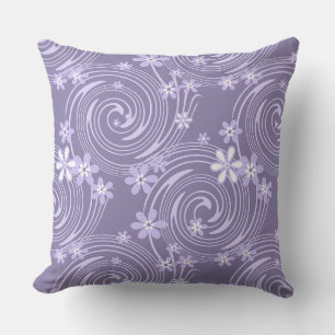 Seamless violet swirl lavander colour flowers flor cushion