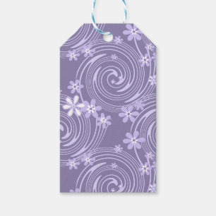 Seamless violet swirl lavander colour flowers flor gift tags
