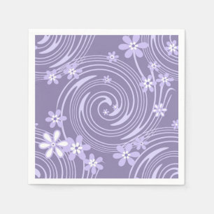 Seamless violet swirl lavander colour flowers flor napkin