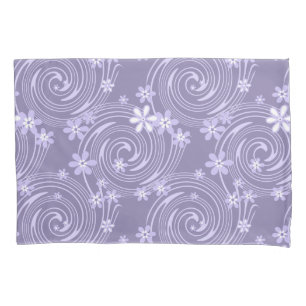 Seamless violet swirl lavander colour flowers pillowcase