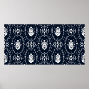 Seamless wallpaper background floral vintage poster