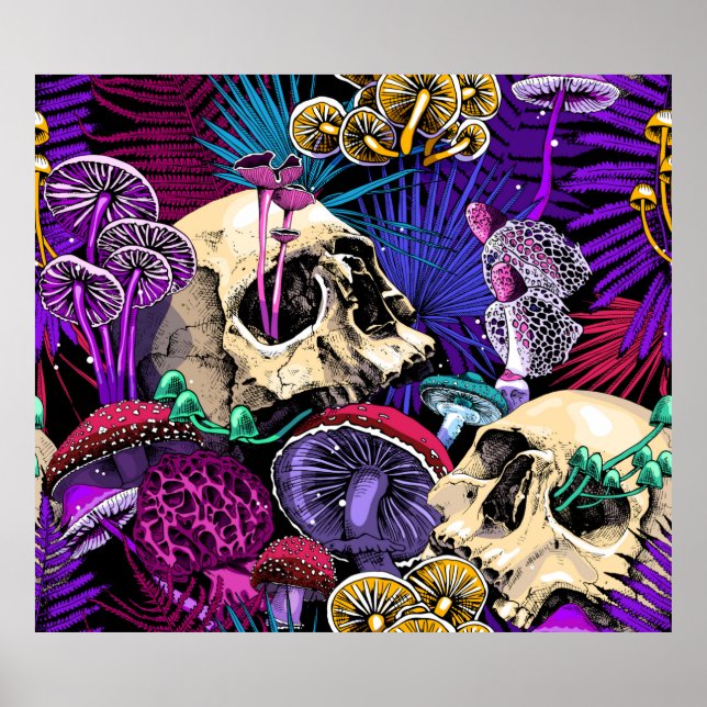 Seamless wallpaper pattern. Bright Magic Psychedel Poster (Front)