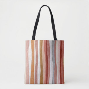Seamless Warm Neutral Vertical Stripe Design Tote Bag