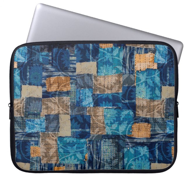 Seamless watercolor abstract digital pattern on na laptop sleeve (Front)