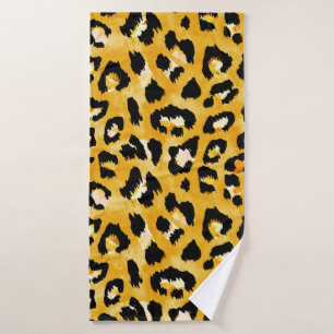Seamless watercolor animal print pattern bath towel