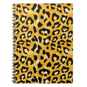 Seamless watercolor animal print pattern notebook
