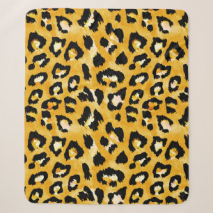 Seamless watercolor animal print pattern sherpa blanket