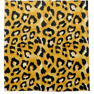 Seamless watercolor animal print pattern shower curtain