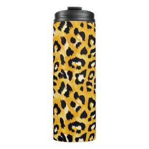 Seamless watercolor animal print pattern thermal tumbler