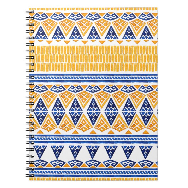 Seamless watercolor bohemian pattern notebook (Front)