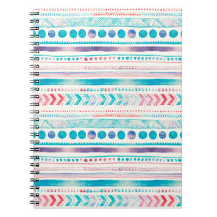 Seamless Watercolor Ethnic Tribal Ornamental Patte Notebook