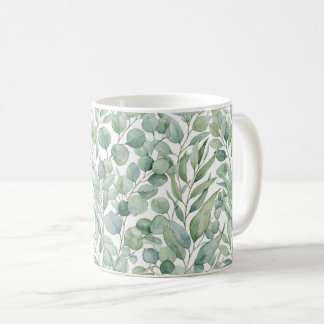 Seamless Watercolor Eucalyptus Leaves Mug Wrap