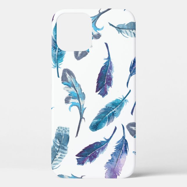 Seamless watercolor feather pattern Case-Mate iPhone case (Back)