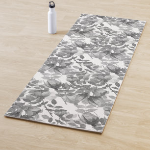 Seamless watercolor flowers pink roses floral roma yoga mat
