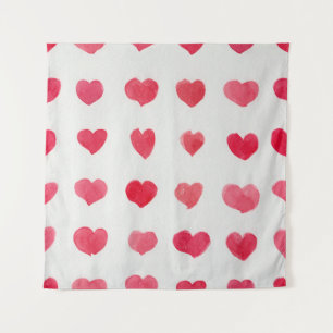 Seamless watercolor hearts: romantic pattern desig tapestry