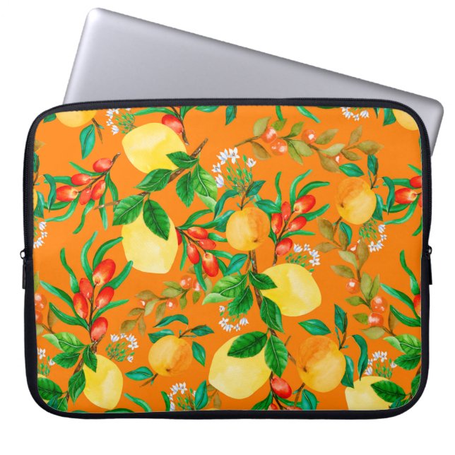 seamless watercolor illustration background mix co laptop sleeve (Front)