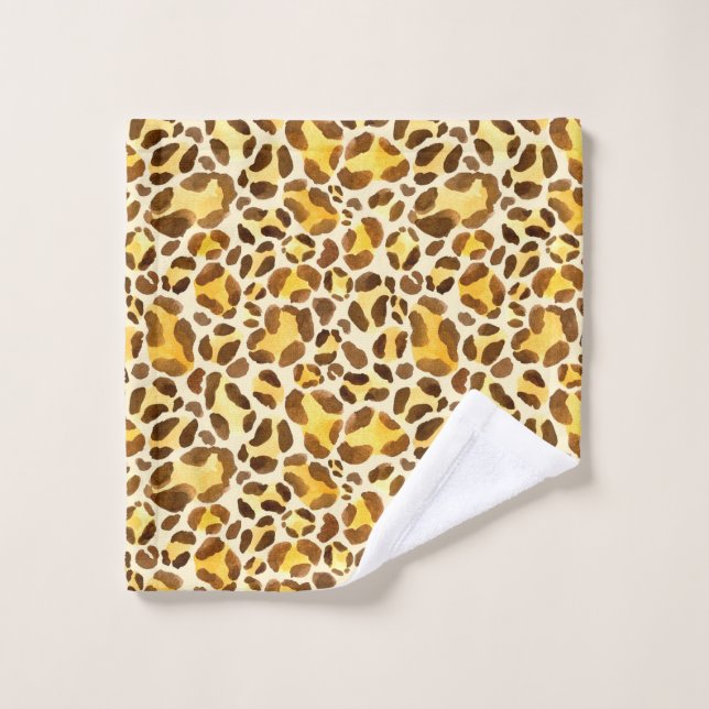 Seamless watercolor leopard pattern wash cloth (Wash Cloth)