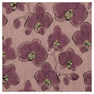 Seamless watercolor orchids phalaenopsis flowers b fabric