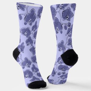Seamless watercolor orchids phalaenopsis flowers b socks