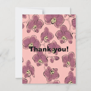 Seamless watercolor orchids phalaenopsis flowers b thank you card