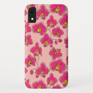 Seamless watercolor orchids phalaenopsis flowers p iPhone XR case