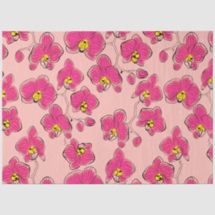 Seamless watercolor orchids phalaenopsis flowers p tissue paper