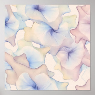 Seamless Watercolor Pastel Lace Wallpaper Poster