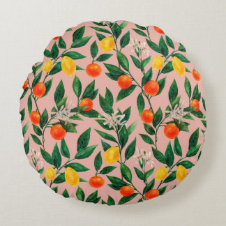 Seamless watercolor pattern. An ornament made of b Round Cushion