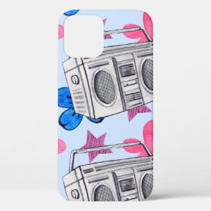 Seamless watercolor pattern in 90s style iPhone 12 case