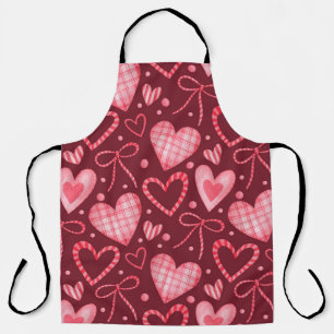 Seamless watercolor pattern in pink colours apron