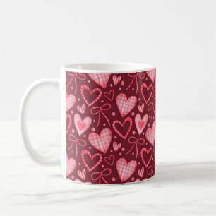 Seamless watercolor pattern in pink colours coffee mug