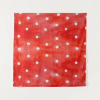 Seamless watercolor pattern red polka dots